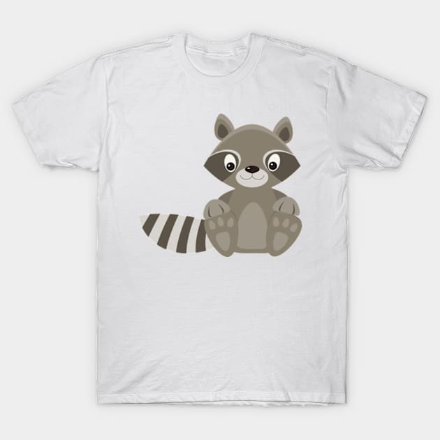 Raccoon cute baby animals T-Shirt by IDesign23